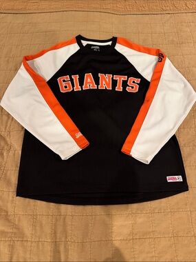 Stitches Giants Black White Orange Raglan Jersey